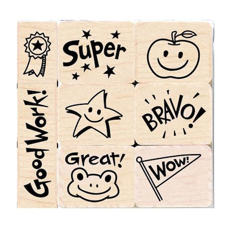 Hero Arts Big n Little Bravo For Teacher, 8 Pieces LL599